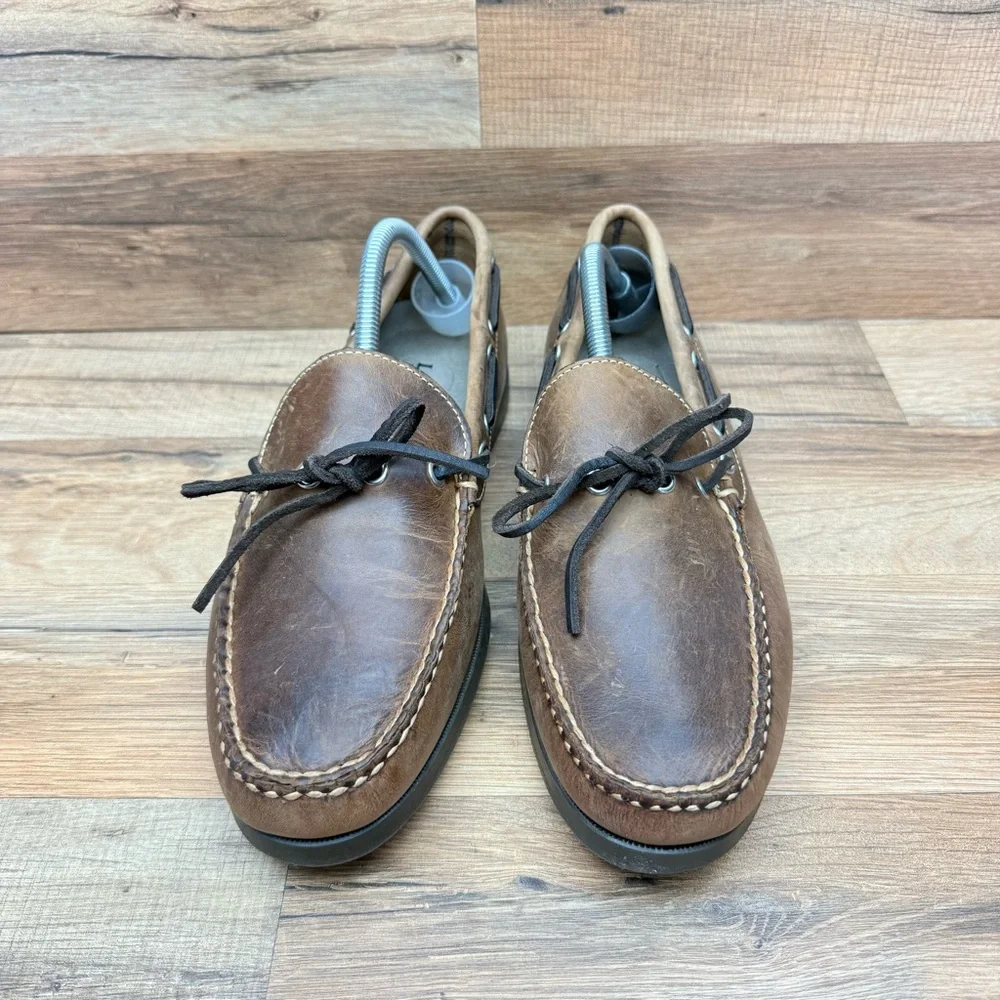 LL Bean Size 9EE Signature Brown Boat Shoes Loafers Moccasins Mens